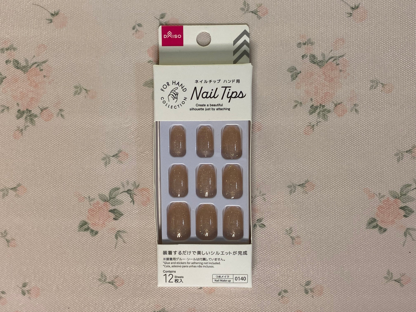 Japanese False Pink Glittery False Nails